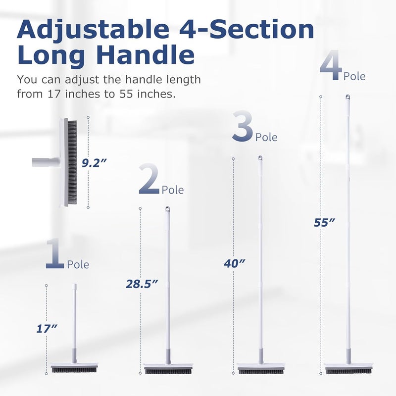 IVYROLL Grout Brush with Long Handle, Floor Cleaning Scrubber with Stiff Bristles for Tile Line, Shower, Crevice, Bathroom, Kitchen and Hard-to-Reach Corners - Image 3